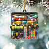 Maxcorners Custom Fishing Tackle Box Acrylic Ornament, Christmas Ornaments For Men, Christmas Tree Decor