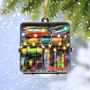Maxcorners Custom Fishing Tackle Box Acrylic Ornament, Christmas Ornaments For Men, Christmas Tree Decor