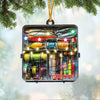 Maxcorners Custom Fishing Tackle Box Acrylic Ornament, Christmas Ornaments For Men, Christmas Tree Decor