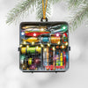 Maxcorners Custom Fishing Tackle Box Acrylic Ornament, Christmas Ornaments For Men, Christmas Tree Decor