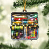 Maxcorners Custom Fishing Tackle Box Acrylic Ornament, Christmas Ornaments For Men, Christmas Tree Decor