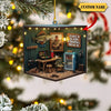 Maxcorners Rustic Fishing Cabin Custom Acrylic Ornament, Fishing Ornament, Gift For Fisherman, Christmas Tree Decor