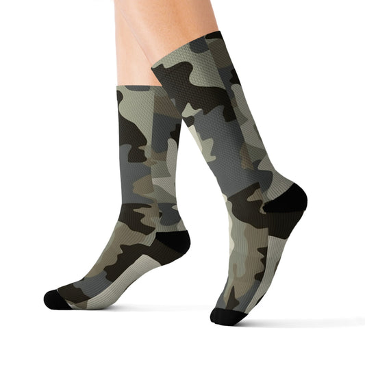 Maxcorners Wilderness Camo Contrast Socks: Nature-Inspired Earth TonesLM2611