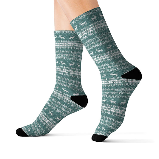 Maxcorners Deer Socks custom animal fun cool trendy gift present holiday personalized customized name date women's men's pattern
LM2611