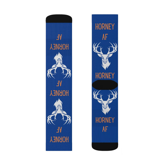 Maxcorners TOP SELLER Horney AF Socks custom fun cool trendy gift present holiday personalized customized name date women's men's pattern hunting deerLM2611
