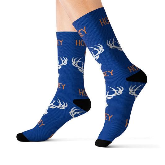 Maxcorners TOP SELLER Horney AF Socks custom fun cool trendy gift present holiday personalized customized name date women's men's pattern hunting deerLM2611
