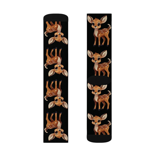 Maxcorners Cute Deer Socks | Cozy Animal Socks for Nature Lovers | Gifts for Kids & Adults, Christmas Stocking Stuffers, Fun WearLM2611