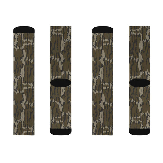 Maxcorners Bottomland Camo Crew Socks, Fleece Lined, Unisex FitLM2611