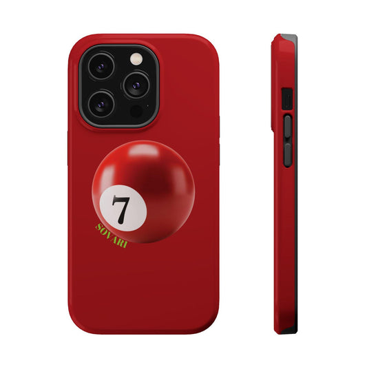 Maxcorners Billiards Number 7 Pool Ball (Red) Full Wrap Phone Case LM1012