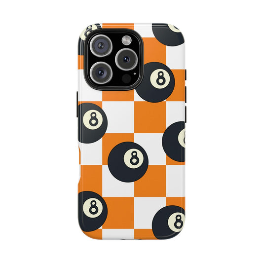 Maxcorners Billiards 8 Ball Checkerboard Full Wrap Phone Case LM1012