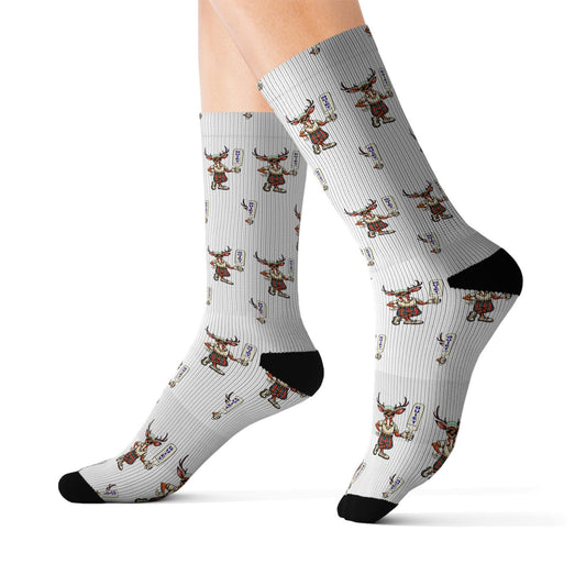 Maxcorners Golfing Deer Hunter Sublimation Socks: Novelty Outdoor ApparelLM2611