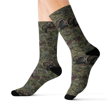 Maxcorners Camo Turkey Hunting Socks: Fleece-Lined Outdoor Crew SocksLM2611