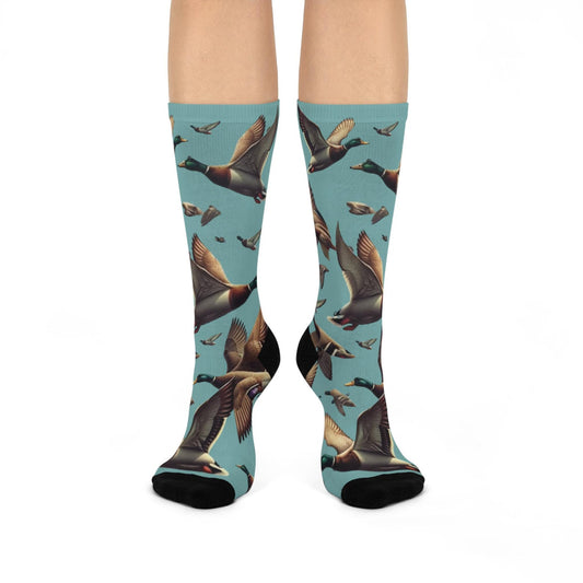 Maxcorners Mallard Duck Socks - Perfect gift for Duck Hunter, Mallard Duck gift, hunting socks, man gifts, birthday gift, Christmas Stocking Stuffer,LM2611