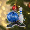 Maxcorners Personalized Bowling Player Christmas Ornament, Custom Name Bowling Christmas Tree Decor, Bowling Acrylic, Christmas Gift For Bowling Lover
 LM1111