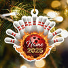 Maxcorners Custom Bowling Christmas Ornament, Personalized Bowling Players Ornament, Bowling Lovers Gift LM1111