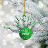 Maxcorners Custom Name Bowling Strike Ornament, 2D Flat Bowling Ornament, Christmas Tree Hanging, Gift for Bowlers, Bowling Lover Holiday Ornament
 LM1111
