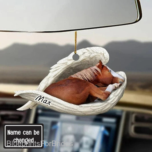 Maxcorners Mini Leather Rocking Pony Pattern Christmas Ornament