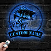 Maxcorners Custom Bass Fishing Metal Sign Fish Wall Art