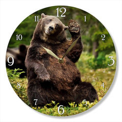 Maxcorners Bear Vinyl Record Clock: Painted Animal Wall Decor (12 inch) TU3012