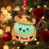 Maxcorners Dumpling Ornament Cute Sparkle Glitter Winking Character Bamboo Steamer Basket Santa Cap Gingham Bow Bell Sophia Personalized Name Label Xmas Decor Tree Hanging