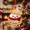 Maxcorners Dumpling Ornament Cute Sparkle Glitter Winking Character Bamboo Steamer Basket Santa Cap Gingham Bow Bell Sophia Personalized Name Label Xmas Decor Tree Hanging