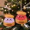 Maxcorners Dumpling Ornament Cute Sparkle Glitter Character Woven Bamboo Steamer Basket Lid Personalized Christmas Decor