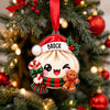 Maxcorners Dumpling Ornament Cute Winking Character Santa Cap Holly Berries Snowflakes Scarf Snowman Top Hat Tree Hanging Personalized Christmas Decor