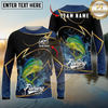 Maxcorners Fishing Water Splash Personalized Name, Team Name Long Sleeve Shirt (9 Breeds)