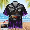 Maxcorners Personalized Hot Rod Hawaiian Shirt, "Car Fire" Custom Photo Car Aloha Shirts