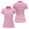 Maxcorners Breast Cancer Golf Shirt, Pink Argyle Golf Shirt, Breast Cancer Awareness Shirts, Women Golf Shirt LM1507