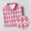 Maxcorners Breast Cancer Golf Shirt, Pink Argyle Golf Shirt, Breast Cancer Awareness Shirts, Women Golf Shirt LM1507