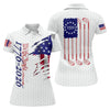 Maxcorners We The People 250 Anniversary 1776-2026 Distressed Flag Golf Shirt For Women, Patriotic 4th Of July Golf Shirt LM1507