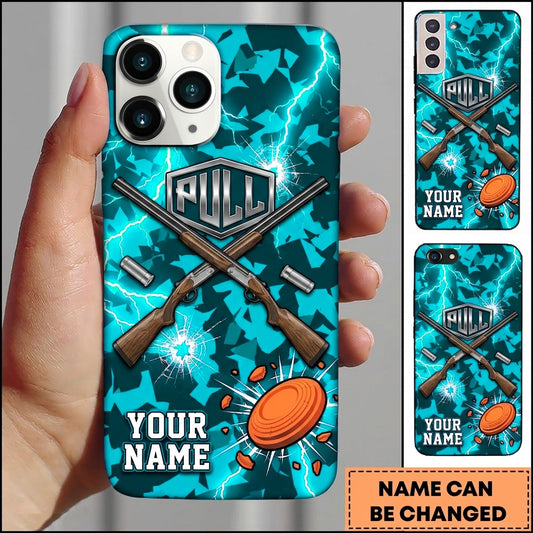 Maxcorners Shield Shotgun Explosion Pull Clay Target Personalized Name Trap Shooting Phone Case