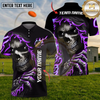 Maxcorners Shooting Sports Grim Reaper Skull Flame Multiple Options Personalized Name, Team Name 3D Shirt