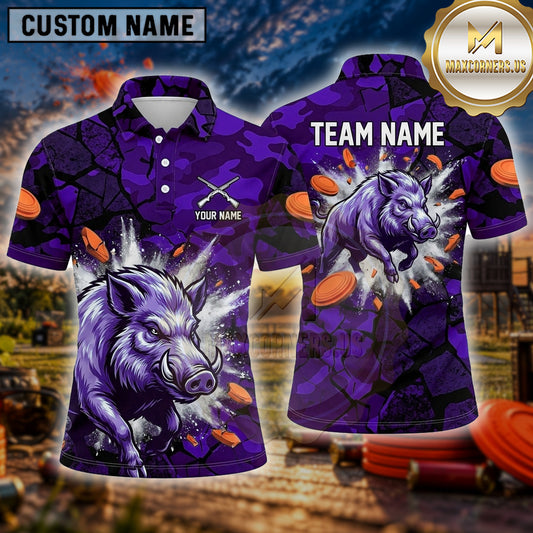 Maxcorners Trap Shooting Shirt Boar Multiple Options Personalized Name, Team Name 3D Shirt