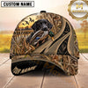 Maxcorners Sunset Marshland Gold Trim Duck Hunting Dog Cap, Multiple Breeds Personalized Name 3D Cap
