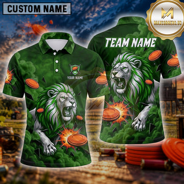 Maxcorners Lion Fierce Roaring Predator Multiple Options Personalized Name, Team Name 3D Shirt
