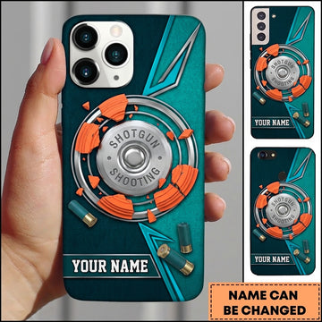 Maxcorners 12 Gauge Silver Shell Clay Target Shooting Personalized Name Trap Shooting Phone Case