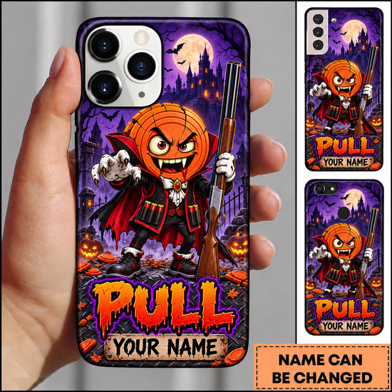 Maxcorners Trap Shooting Halloween Pumpkin Character Personalized Name 3D Phone Case