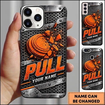 Maxcorners Trap Shooting Riveted Metal Clay Target Personalized Name 3D Phone Case