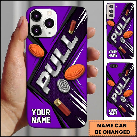 Maxcorners Diagonal Pull Shotgun Clay Target Shooting Personalized Name Trap Shooting Phone Case