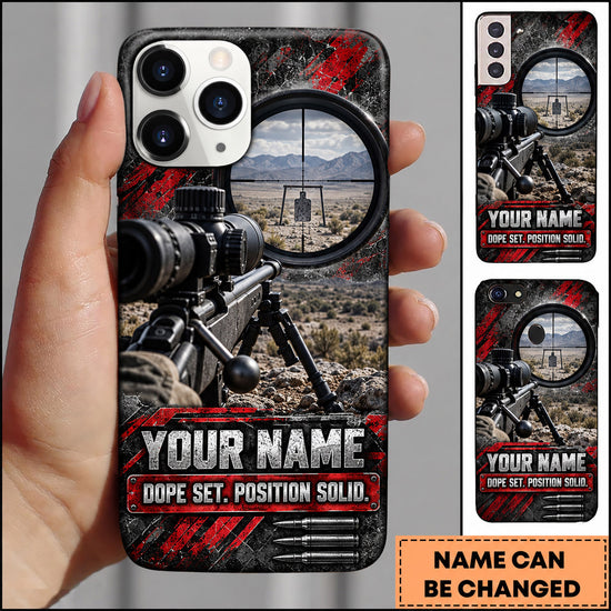 Maxcorners Long Range Shooting Dope Set Position Solid Marksman Personalized Name 3D Phone Case