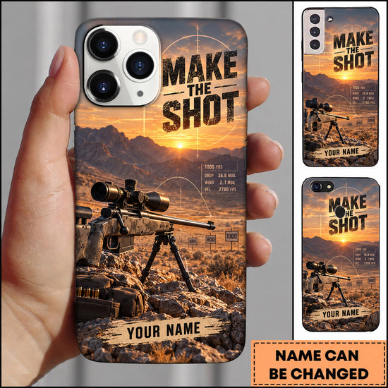 Maxcorners Long Range Shooting Make The Shot Precision Rifle Personalized Name 3D Phone Case