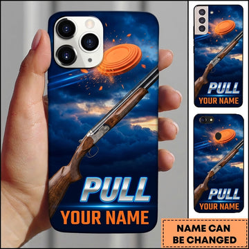 Maxcorners Flying Clay Shotgun Pull Sporting Clays Personalized Name Trap Shooting Phone Case