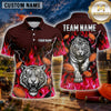 Maxcorners Tiger Fierce Predator Portrait Multiple Options Personalized Name, Team Name 3D Shirt