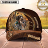 Maxcorners Dog Hunting And Duck Hunting Marsh Grass Wildlife Artwork Multiple Options Personalized Name 3D Cap
