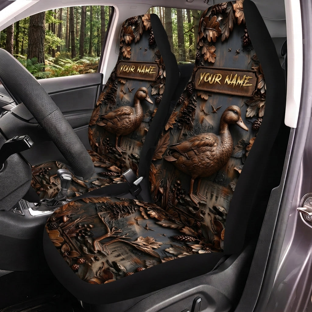 Maxcorners Deer Hunting Forest Wildlife Buck Personalized Name Car Seat Covers
