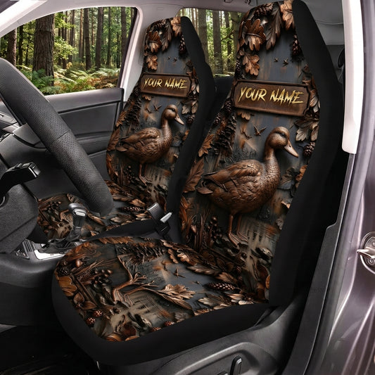 Maxcorners Deer Hunting Forest Wildlife Buck Personalized Name Car Seat Covers