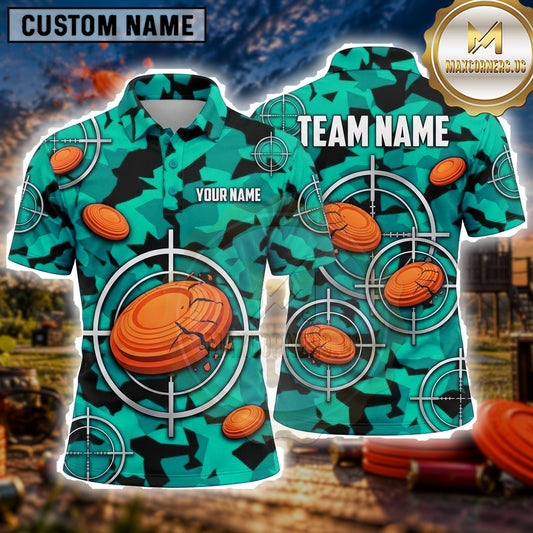 Maxcorners Trap Shooting Shirt Clay Target Shooting Explosive Disc Multiple Options Personalized Name, Team Name 3D Shirt