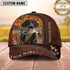 Maxcorners Dog Hunting And Duck Hunting Rustic Leather Woodland Artwork Multiple Options Personalized Name 3D Cap